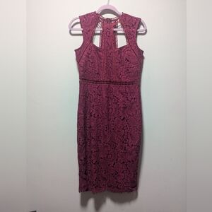 Bardot Burgundy Lace Sleeveless Dress